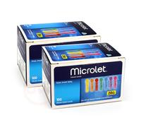 Microlet Lancets - Multicoloured - Box of 100 x2 (200 Lancets) - Expiry 2027