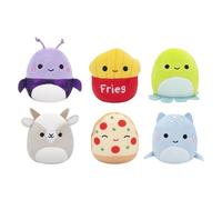Micromallows Squishmallows Original 6-Pack - Axel Beetle, Lune Loch Ness Monster, Malcolm Mushroom, Orphie Octopus, Pep Pizza, Walker Goat