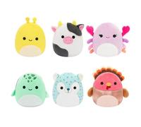 Micromallows Squishmallows Original 6-Pack - Cailey Crab, Cole Turtle, Connor Cow, Gavi Turkey, Hasani Hedgehog, Zarina Banana Slug