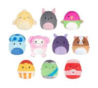 Micromallows Squishmallows Original Plush 10-Pack - 2.5 Inch Plush - Pink Bigfoot, Yellow Chick, Chicken Nugget, Mushroom, Hummingbird, Grey Dog, Green Soda, Guinea Pig, Strawberry Jam, Sea Bunny
