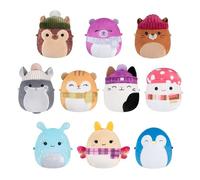 Micromallows Squishmallows Original Plush 10-Pack - includes 10 2.5 Inch Yellow Moth, Mushroom, Penguin, Cat, Purple Bear, Hedgehog, Squirrel, Chinchilla, Beaver, and Blue Alien