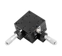 Micrometer Manual XY Linear Slide Table 60x60x40mm Aluminum Alloy Cross Roller Stage - Precise Positioning, Durable Black Anodized Surface, for Optical Instruments & Capacitive