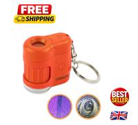 MicroMini 20x Pocket Microscope - Built-in UV Light, Keychain & LED Flashlight