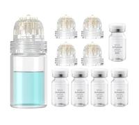 Microneedling Infusion System Set, Micro Microneedle Infusion System Included Hydra Needle 0.5mm 1Pc, 4 Replacement Needle Heads and Anti-Aging Serum Ampoules 5ml X 5, Anti-Aging Solution Treatment