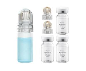 Microneedling Infusion System Set, Micro Microneedle Infusion System Included Hydra Roller 0.25mm 1Pc, 2 Replacement Needle Heads and Anti-Aging Serum Ampoules 5ml X 3, Anti-Aging Solution Treatment