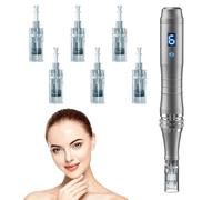 Microneedling Stamp Pen, Derma Stamp Pen, 0.25mm DermaStamp System, Derma Roller Alternative, Microneedle Micro Needle Skin Care Tool for Men Women Home Use