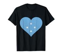 Micronesia Flag Micronesian Pride Heart Micronesian Roots T-Shirt