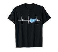 Micronesia Flag Micronesian Roots Heartbeat EKG Pulse Map T-Shirt