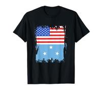 Micronesia USA Micronesian Flag Vintage Micronesian Roots T-Shirt