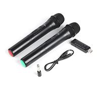 microphone 2pcs Smart Wireless Microphone Professional Karaoke Singing Handheld Mic with Portable USB Receiver for Karaoke Speech Loudspeaker Cordless microphone (Color : 2 pcs Wireless)