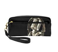 Microphone and Headset Women Cosmetic Bag Travel with Two Pockets for Daily Beauty Essentials Accessories Organizer