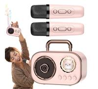 Microphone and Speaker Set, Karaoke Machine with Microphones | Portable Speaker with Microphone | Long Lasting Rechargeable Microphone Connection Audio Supplies for the Living Room