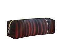 Microphone and Spotlight on Stage Leather Pencil Case Gold Zipper Pen Pencil Pouch Bag Organizer for Girls Boys Student School Office College