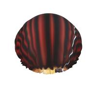 Microphone and Spotlight on Stage Printed Double-Layer Waterproof Shower Cap - Reusable Spa & Face Mask Bathing Hat for Travel, Home Care & Beauty Routine