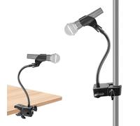 Microphone Arm Stand, Adjustable Goosneck Microphone Stand Desktop Mic Stand Holder with Super Clamp Mount Mic Clip and 3/8" to 5/8" Adapter, Compatible with Shure, Blue Snowballand Others (13 Inch)
