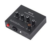 Microphone Audio Amplifier, Portable Mic Amp with 3.5mm, 6.5mm, XLR Inputs, Built In 48V Power Supply, for Live Performances, Broadcasting