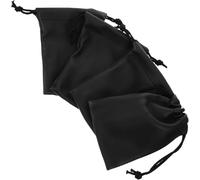 Microphone Bag 4-Pack, PU Leather Mic Pouch with Drawstring for Travel & Stage, Portable Storage Case