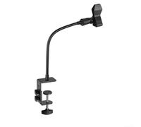 Microphone Boom Arm Adjustable Mic Stand with Strong Desk Clamp for Home Studio Voice Over ASMR Video Recording Flexible Positioning 360 Degree Rotation ABS Construction Black Finish(Mic within 50mm)