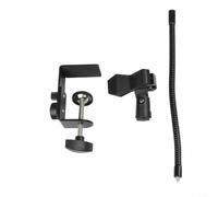 Microphone Boom Arm Adjustable Mic Stand with Strong Desk Clamp for Home Studio Voice Over ASMR Video Recording Flexible Positioning 360 Degree Rotation ABS Construction Black Finish(30-60mm dia mic)