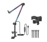 Microphone Boom Arm and Light Multi-Directional Adjustable Desktop Microphone Stand Heavy Duty Microphone Flexible Microphone