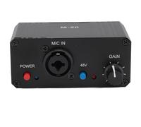 Microphone Booster, Unique Fully Balanced Circuit High Gain 48V Phantom Power Microphone Preamplifier Compact for Dynamic Microphone