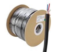 Microphone Cable 2 Core Copper Screened Flexible Lead Bare Ended Reel 100m Black