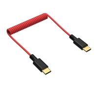 Microphone Cable USB-C to USB-C, Gold-Plated, 20 cm - 70 cm Coiled Cable, Compatible with DJI Mic Mini/Mic 2, Rode Wireless PRO/GO II, Hollyland Lark M1 / M2, iPhone 16 15, Samsung Galaxy
