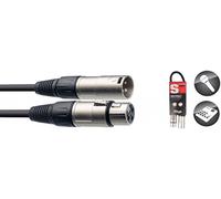 Microphone cable, XLR/XLR (m/f), 30 cm (11.8")