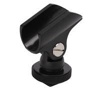 Microphone Clamp/Holder Holder, Plastic Mic Clamp/Holder Stand With Hot Shoe 1/4 Inch Screw Hole for DSLR Camera, Adjustable Angle for Optimal Sound, Compatible With Various Microphones,