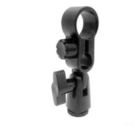 Microphone Clip Holder for 22-24mm Mics, ABS Plastic Stand Mount, Shockproof Lapel Mic Clamp for Studio Recording and Live Streaming, Black 11cm