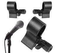 Microphone Clip, Mic Holder Stand, 3 Pack Adjustable Clamp, Secure Mounting Bracket, 3.94 x 3.35 x 2.17 Inches, Fit for Studio Recording, Church, Video, PC, Sports