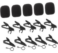 Microphone Clips Kit - 18pcs Mini Metal Lavalier Mic Clips with 6.35mm Tie Clips & 510 Foam Sponge Covers for Live Performance Recording