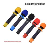 Microphone Conservation Kit Foam Windshield, Silicone Ring, Bottom Rod Sleeve Holder, Replacement Accessories for Wireless Handheld Microphone, Kit Including Foam, Silicon Ring, (Red)