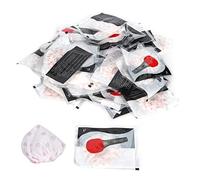 Microphone Cover Disposable Non Woven Elastic Band Protective Accessory for Stage Performance and Interview White with Red Dot 100pcs