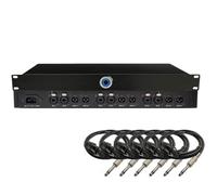 Microphone Feedback Suppressor, Digital Anti-Howling Processor, 5-Level Adjustment, Supports 2/4/6-Way for Stage, Conference, Church Events, KTV, Halloween