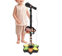 Microphone for Kids - Adjustable Height Karaoke Machine, Kids Music Microphone for Singing, Portable Audio Performance Toy with Stand and Sound Effects for Musical Learning Activitiesx