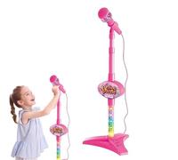 Microphone for Kids, Adjustable Standing Microphone for Kids, Girls Microphone with Flashing Stage Lights, Karaoke Machine Musical Toys for 3 Years Old Boys or Girls