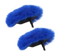 Microphone Fur Cover 2 pcs Microphone Furry Wind Muff Foam Artificial Fur Protection，Microphone Accessories(Blue)