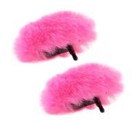 Microphone Fur Cover 2 pcs Microphone Furry Wind Muff Foam Artificial Fur Protection，Microphone Accessories(Pink)