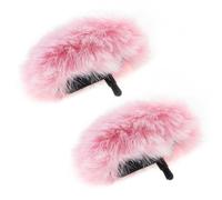 Microphone Fur Cover 2pcs Microphone Windscreens Furry Windshield Fit for Lavalier Mic Microphones Wind Muff Foam(Pink)