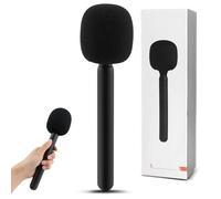 Microphone Handle, Wireless Mic Handle Handheld Stand Holder for Interview Microphone Handheld Mount Adapter with Foam for Journalism Podcast Report Vlog (COLOR:black)