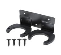 Microphone Hanging Rack Wall Mounted Double Slot Iron Holder | Black Finish, Rubber Contact Points, Easy Installation, Home Use, Practical Design, Prevents Sliding