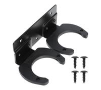 Microphone Hanging Stand Double Slot Iron Wall Mounted Holder | Black Finish, Rubber Contact Points, Home Use, Easy to Install and Disassemble, Prevents Sliding and Falling