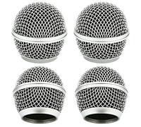 Microphone Head Replace, Microphone Grille Ball with Inner Foam, Steel Mesh Replacement Microphone Grille Heads for Shure SM58 (4Pack)