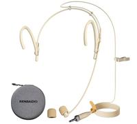 Microphone Headset Discreet Headworn Earset Over Ear Hanging Mic Compatible with Sennheiser Wireless System Bodypack Transmitter for Performance Theater Lecture Podcasts, 3.5mm Female Screw Plug