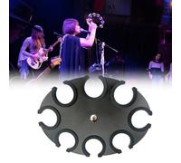 Microphone Holder, Multi Microphone Holder For Mic Stand, Holds Up To 8 Mics On Stage Organiser And Display, Round Shape Storage Stand Tray Equipped With Silicone Sleeve & Mounting Screw