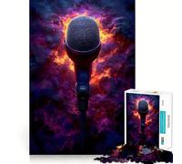 Microphone in Flames 1000 Piece Jigsaw Puzzle for Adults Stress Relief Play Anxiety Relief Hard Challenge Wall Art (38x26cm)