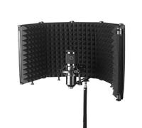 Microphone Insulation Shield - 5-Sided Sound-Absorbing Recording Protection with Noise Reduction | Anti-Shield Podcast and Voice-Over | Ideal for Streamers Musicians, Compact 29 cm Size
