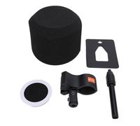 Microphone Isolation Ball for Condenser Microphones, Wireless Mic Windscreen Pop Filter with Potentiometer, Five - Sided Noise Reduction Shield with Sponge Cover and Iron Stand for