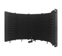 Microphone Isolation Shield: 5-panel studio sound absorber, professional thick acoustic foam, podcast recording booth, noise reduction screen for audio